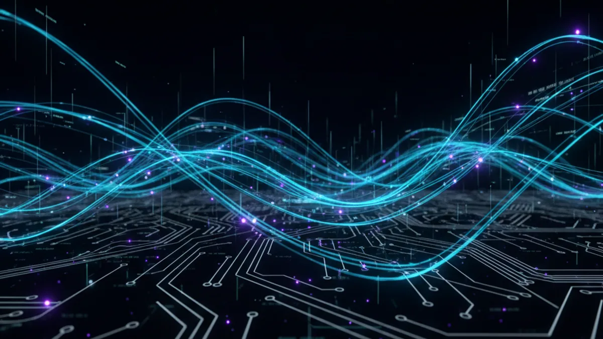 Abstract dark visualisation representing AI in Tourism and Hospitality in Northern Ireland