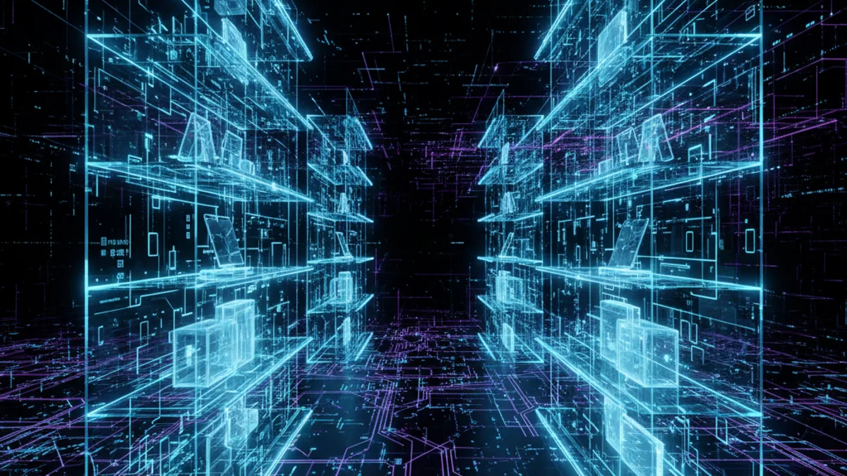 Abstract dark visualisation representing AI in Retail in Northern Ireland