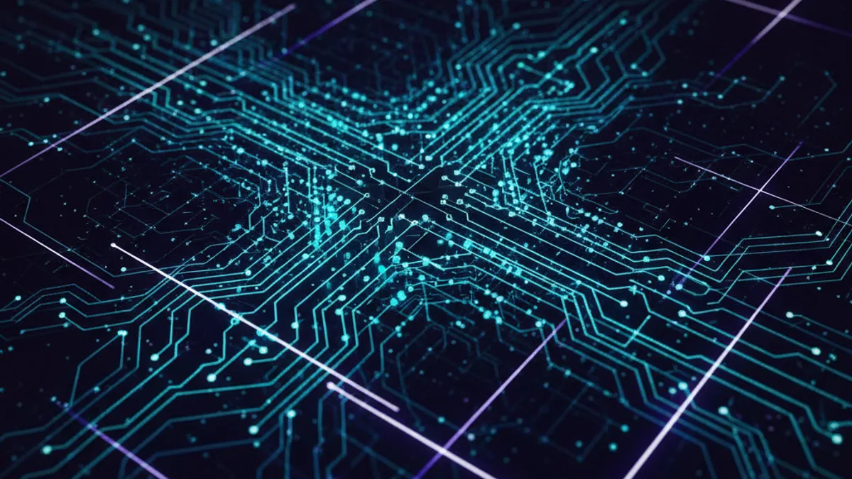 Abstract dark visualisation representing AI in Finance and Accountancy in Northern Ireland
