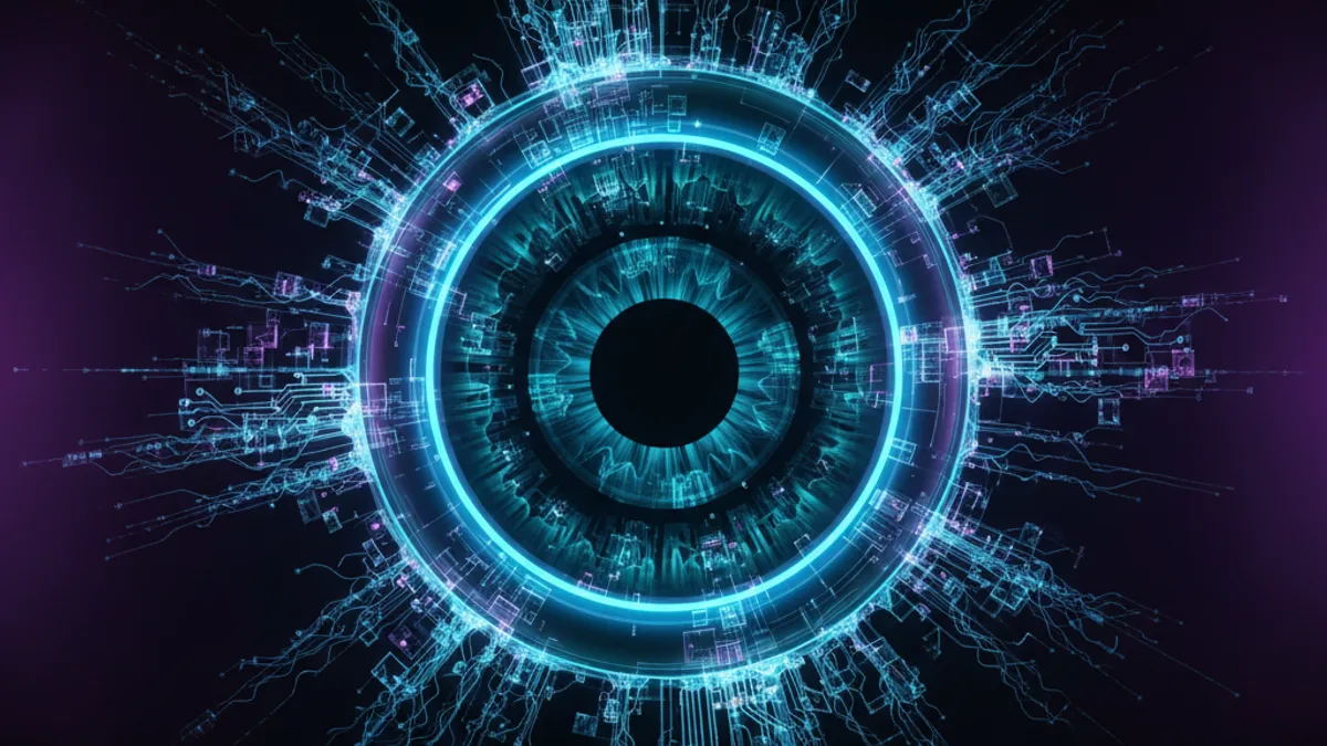 Abstract dark visualisation representing AI in Feel Good Friday in Northern Ireland