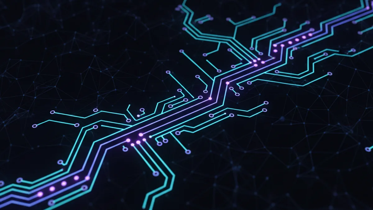 Abstract dark visualisation representing AI in Logistics and Freight in Northern Ireland