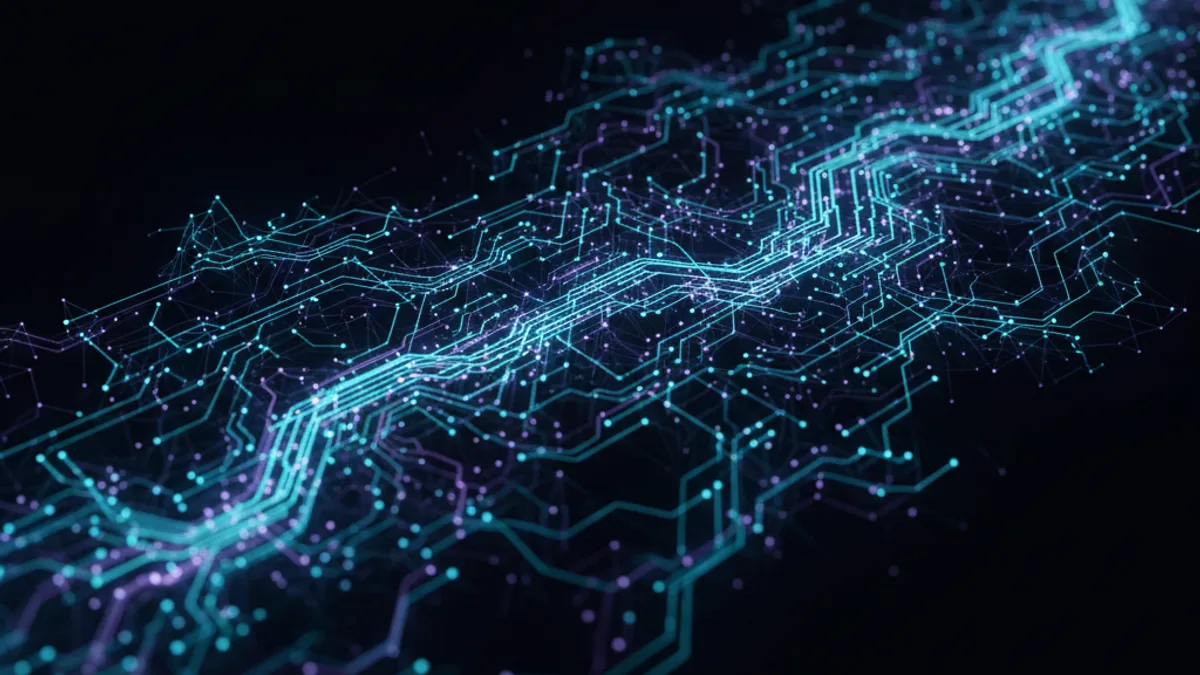 Abstract dark visualisation representing AI in Legal and Professional Services in Northern Ireland