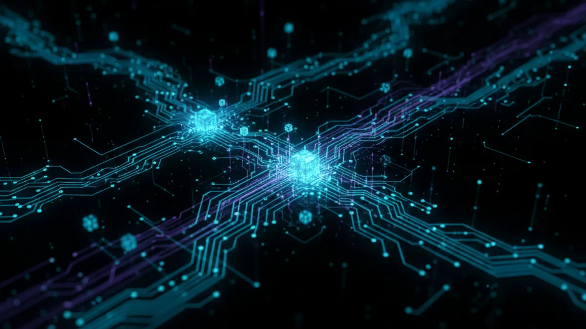 Abstract dark visualisation representing AI in Finance and Accountancy in Northern Ireland