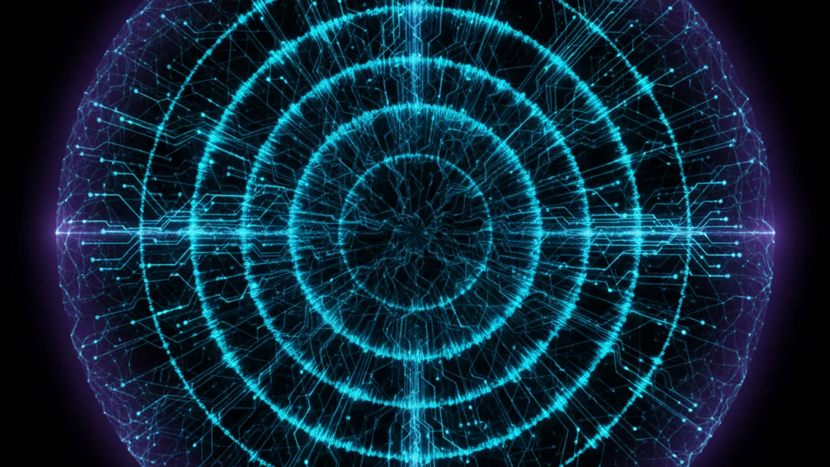 Abstract dark visualisation representing AI in Feel Good Friday in Northern Ireland
