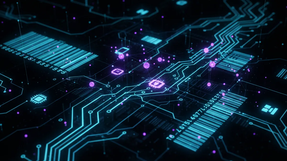 Abstract dark visualisation representing AI in Retail in Northern Ireland