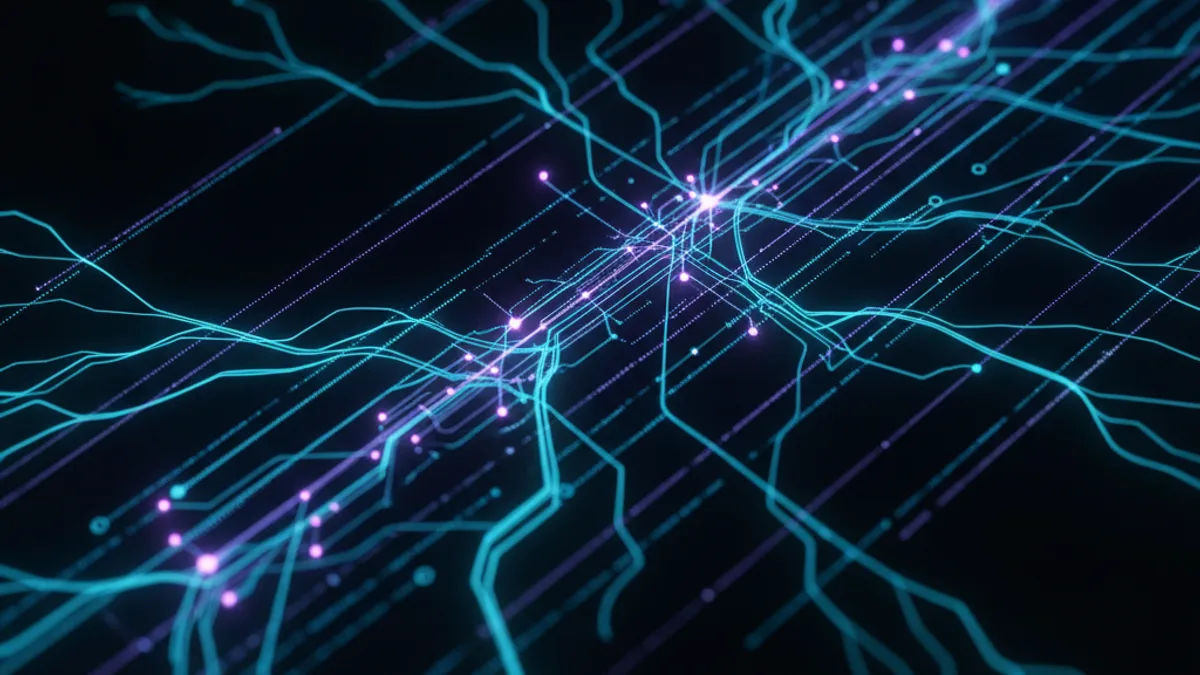 Abstract dark visualisation representing AI in Healthcare in Northern Ireland