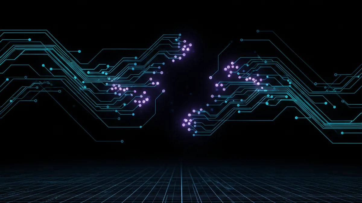 Abstract dark visualisation representing AI in Manufacturing in Northern Ireland