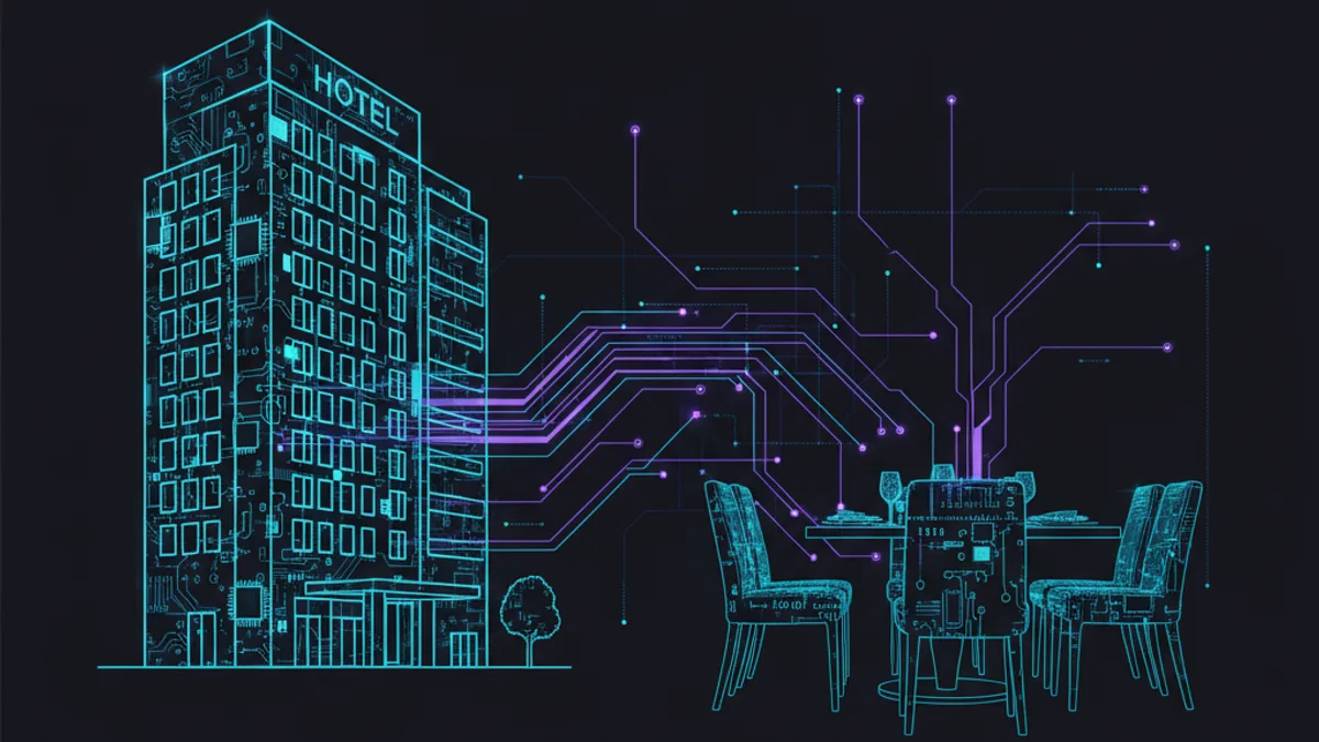 Abstract dark visualisation representing AI in Hospitality and Tourism in Northern Ireland