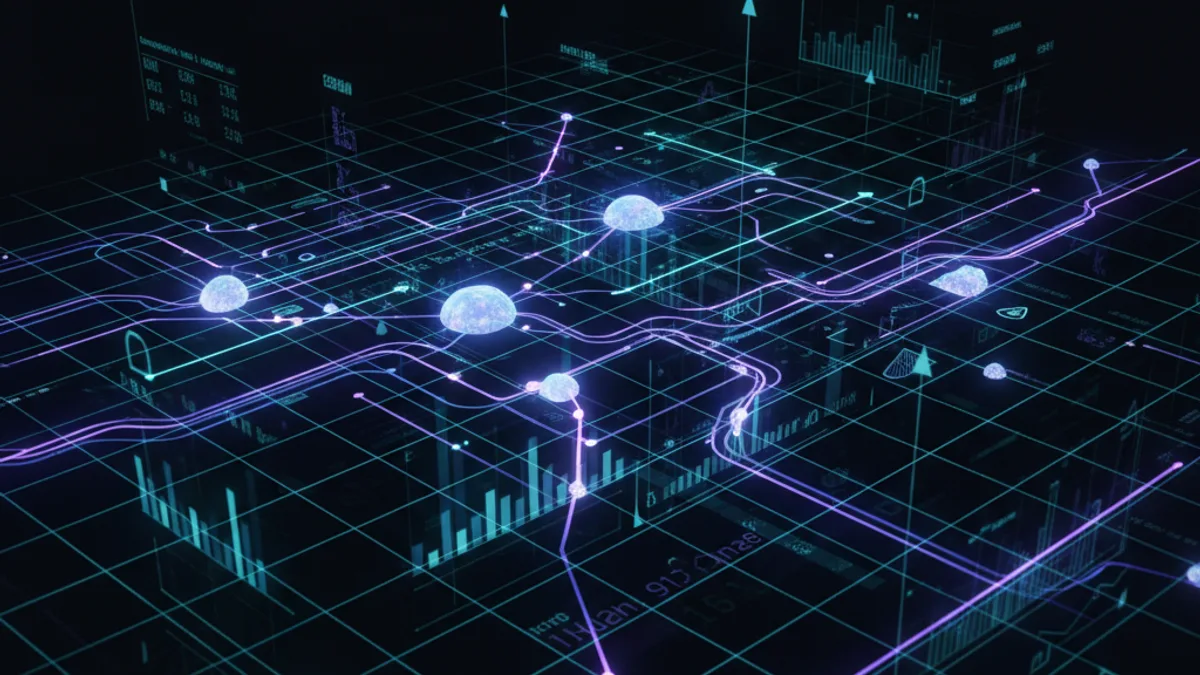 Abstract dark visualisation representing AI in Finance and Accounting in Northern Ireland