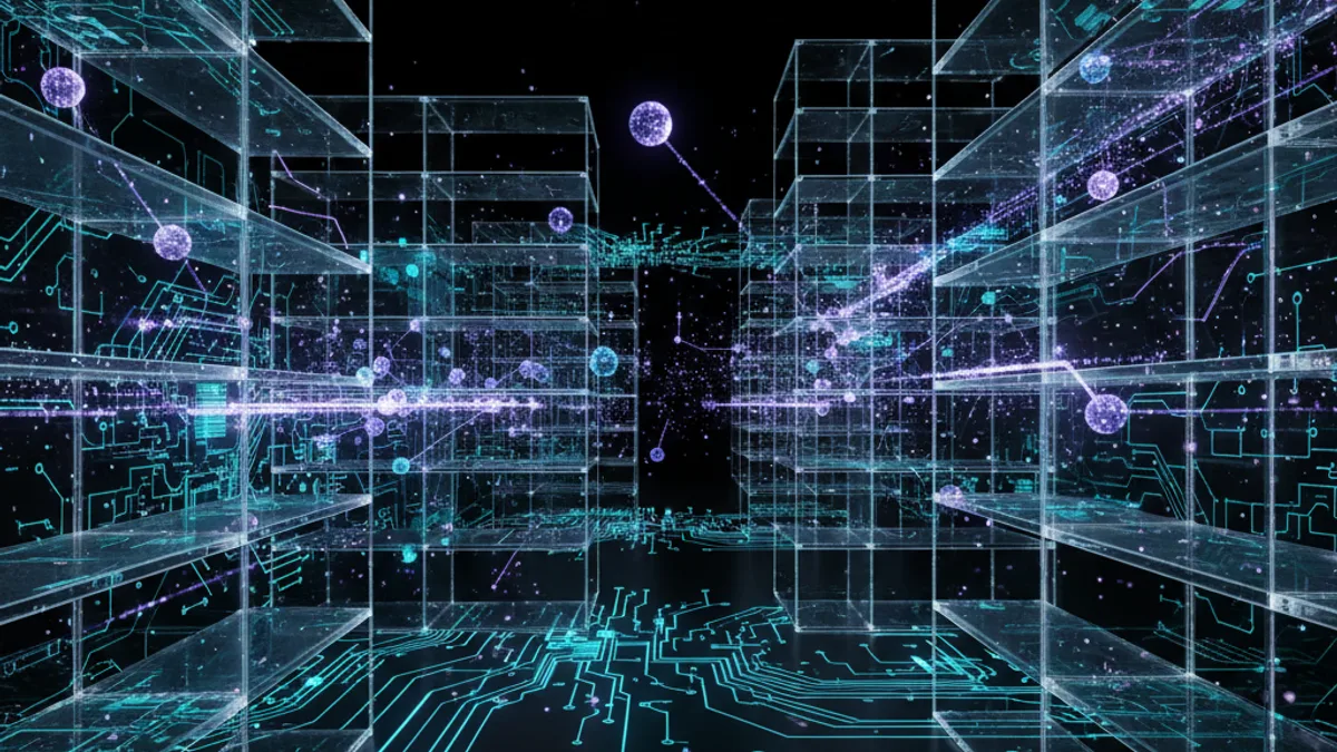 Abstract dark visualisation representing AI in Retail in Northern Ireland