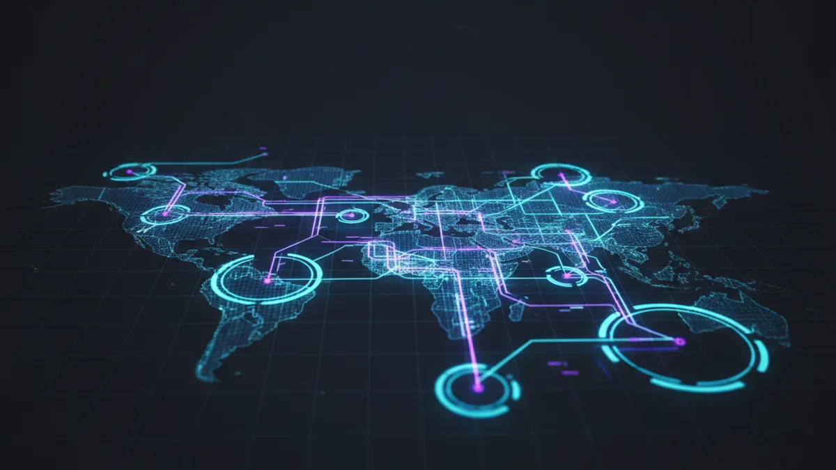 Abstract dark visualisation representing AI in Logistics and Transport in Northern Ireland