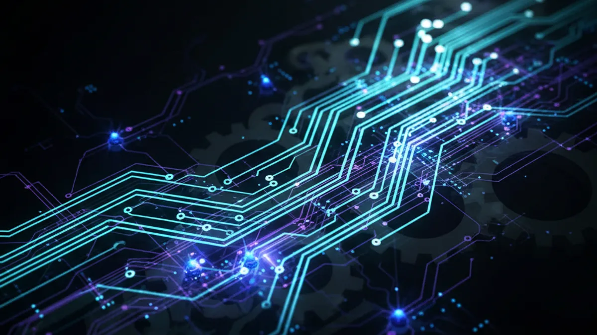 Abstract dark visualisation representing AI in Manufacturing in Northern Ireland