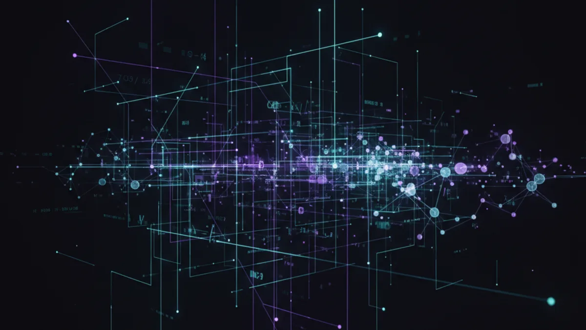 Abstract dark visualisation representing AI in Finance and Accounting in Northern Ireland