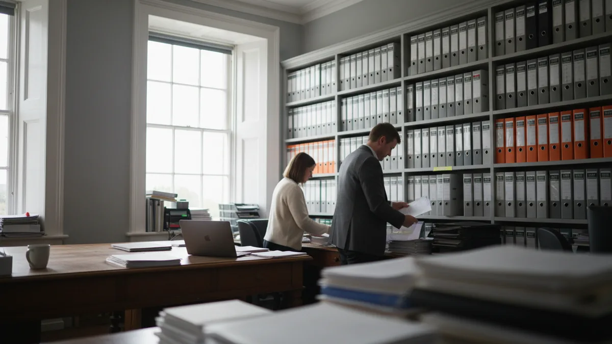 Documentary photograph of Professional Services at work in Northern Ireland